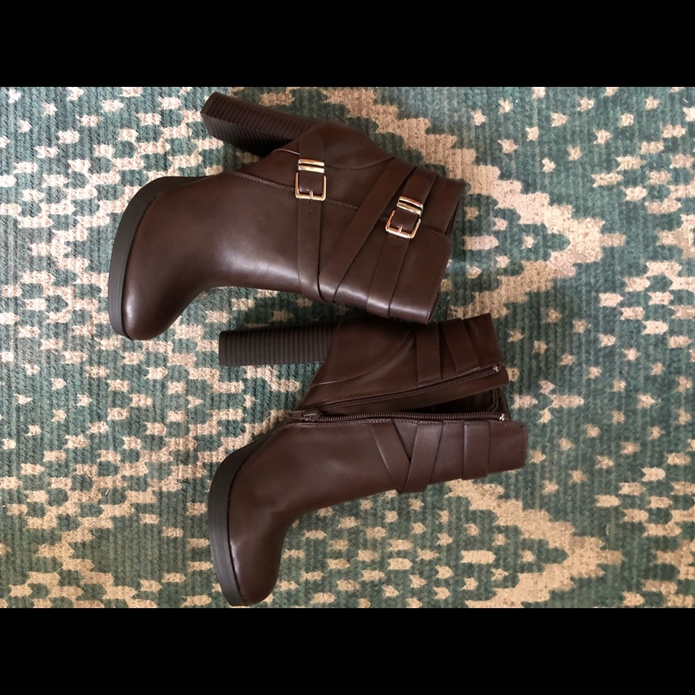 Brown boot heels